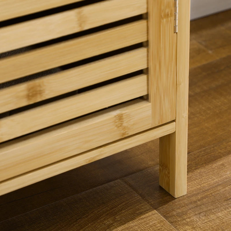 Rustic Shoe Cabinet, 3 Door Shoe Storage Cabinet with 8 Shelves, Natural Wood Finish