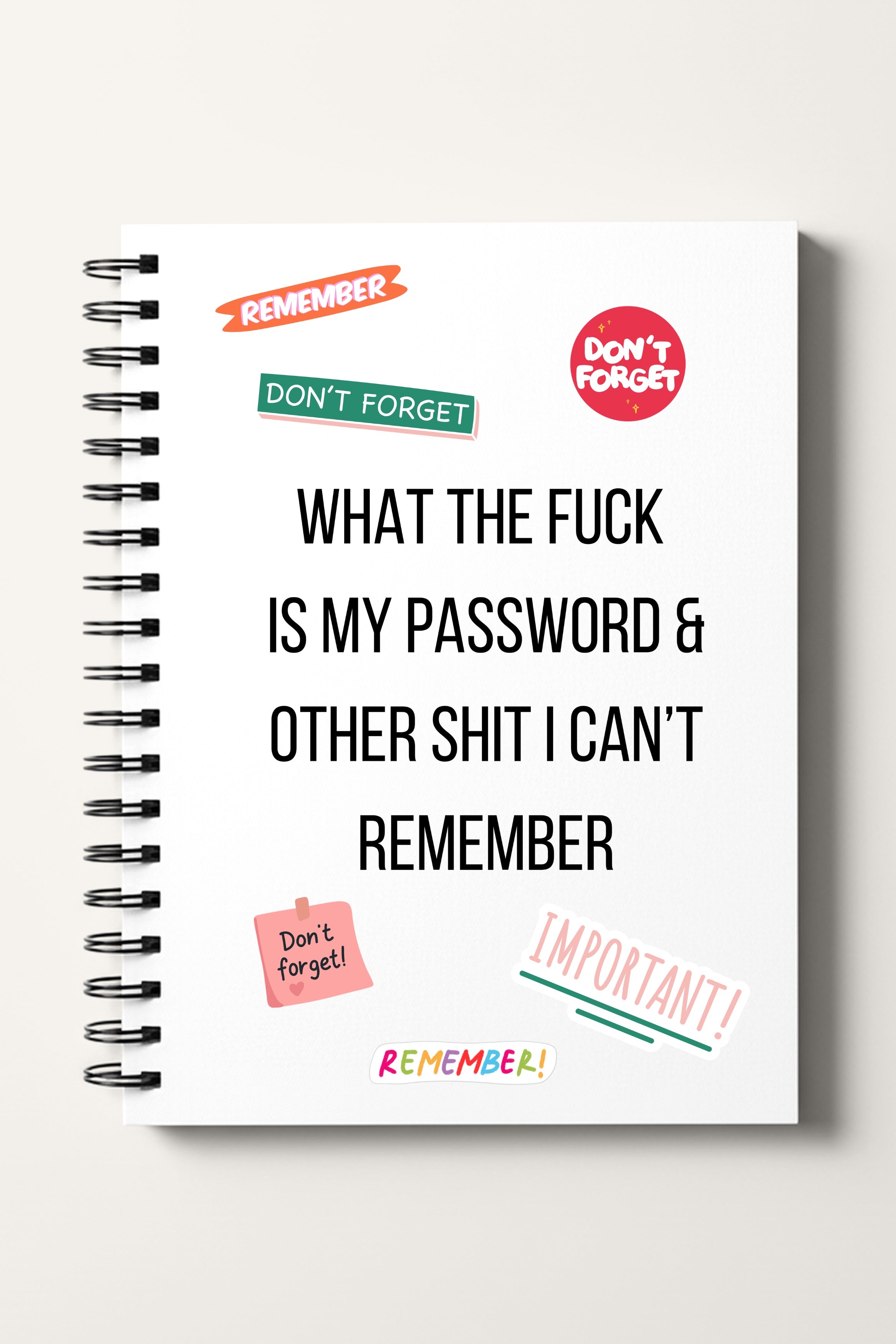 What the Fk Is My Password? A5 Lined Notebook**