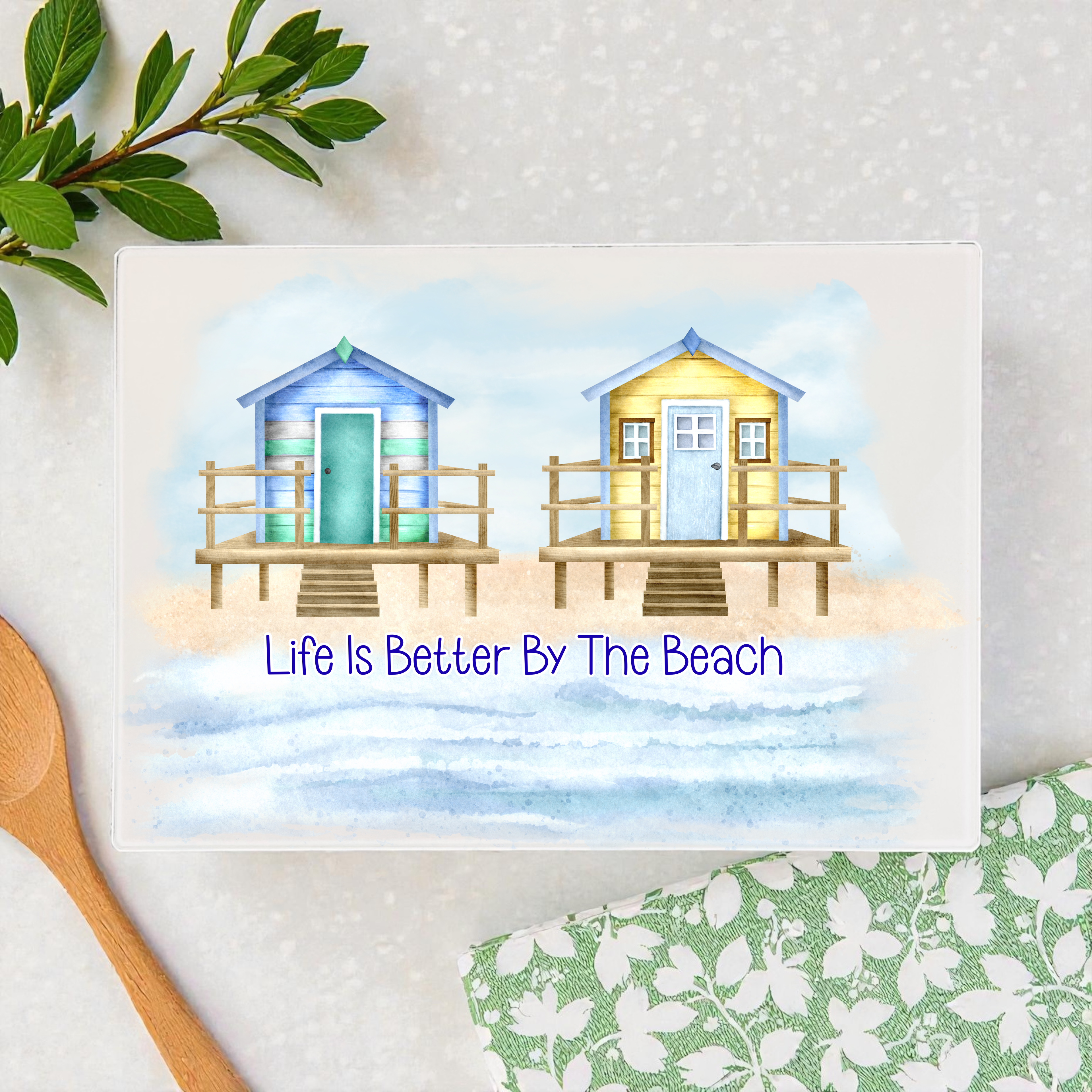 Beach Glass Chopping Board / Worktop Saver