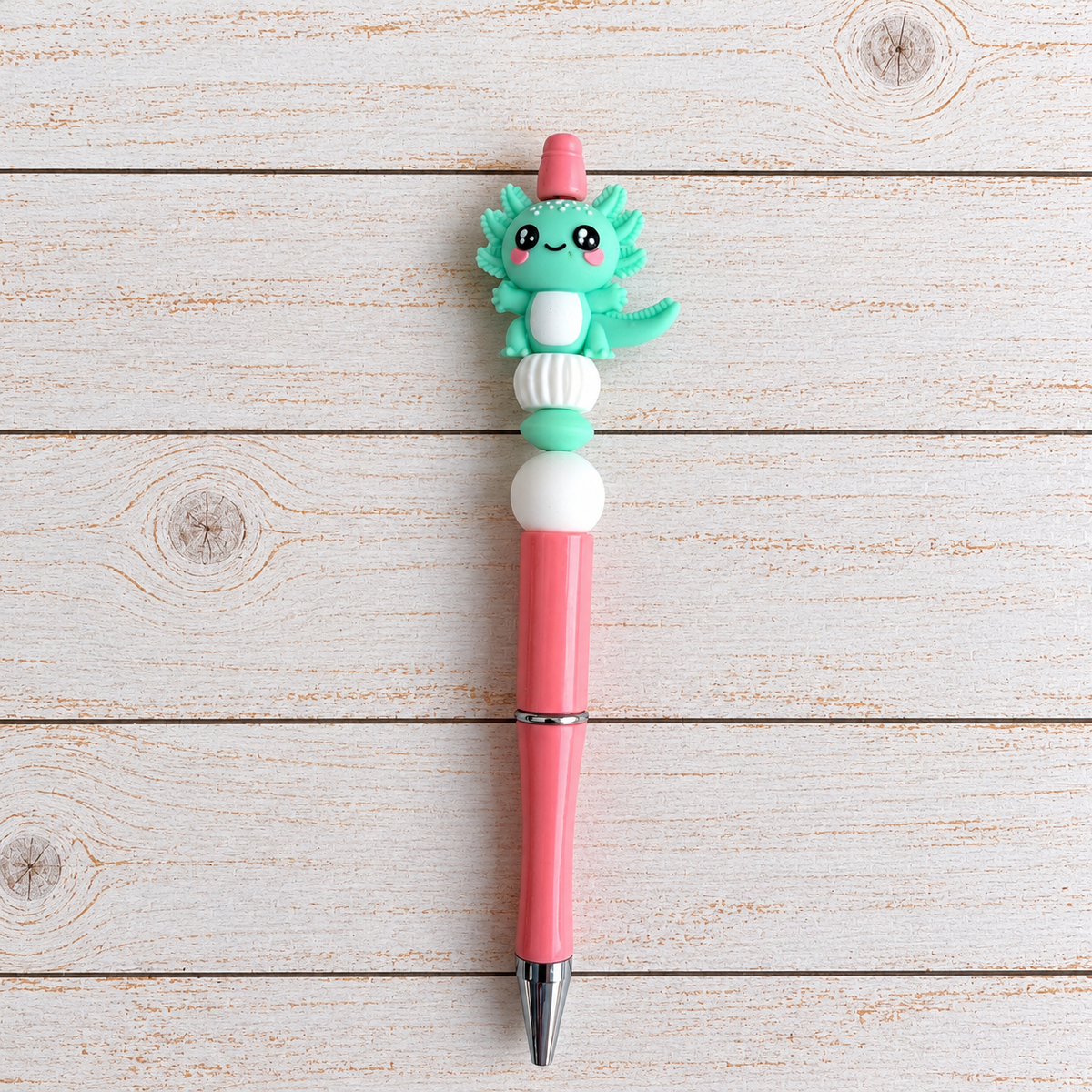Green Axolotl Novelty Beaded Pen