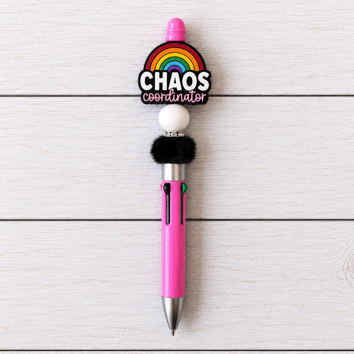 4 Colour Chaos Coordinator Novelty Beaded Pen