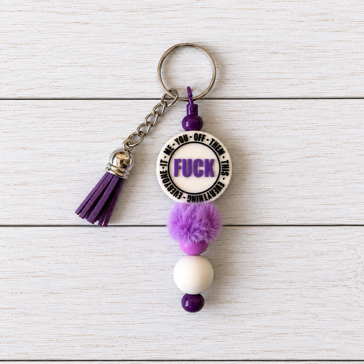 F*ck Novelty Beaded Keyring