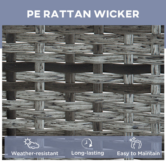 3 Pieces PE Rattan Patio Lounge Chair Set - Grey or Brown