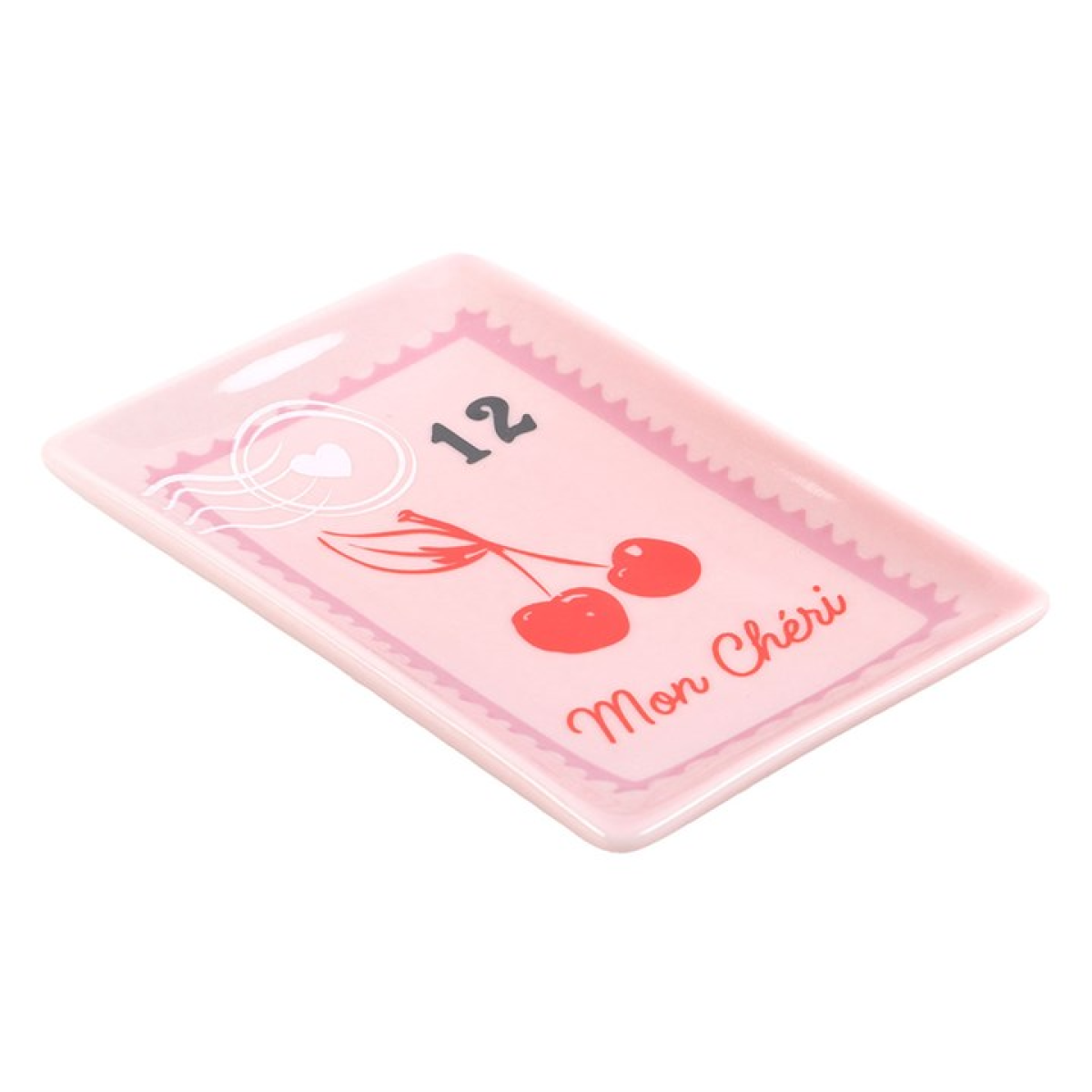 Cherry Postage Stamp Trinket Dish