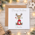 Personalised Initial Reindeer Card