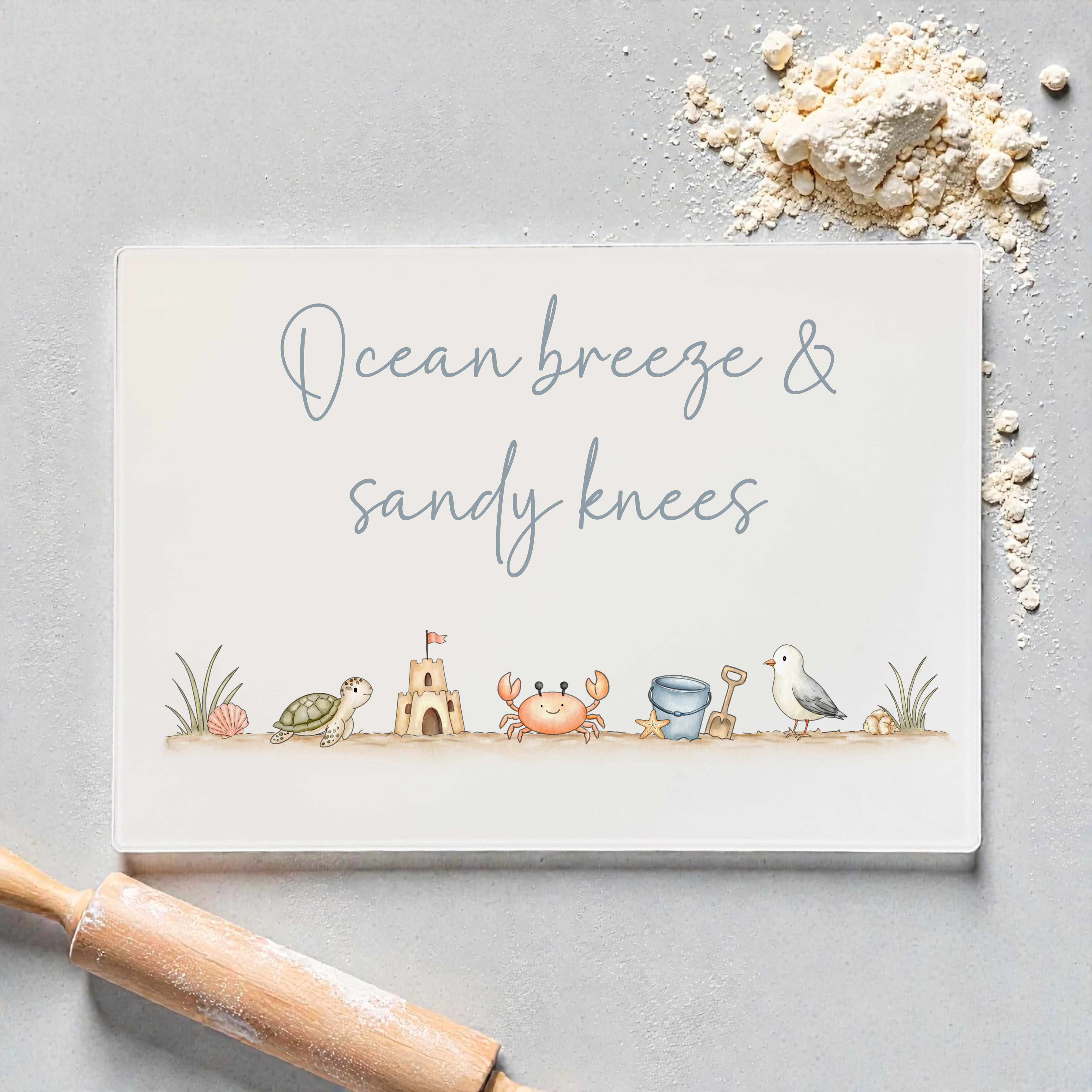 Seaside Friends Glass Chopping Board