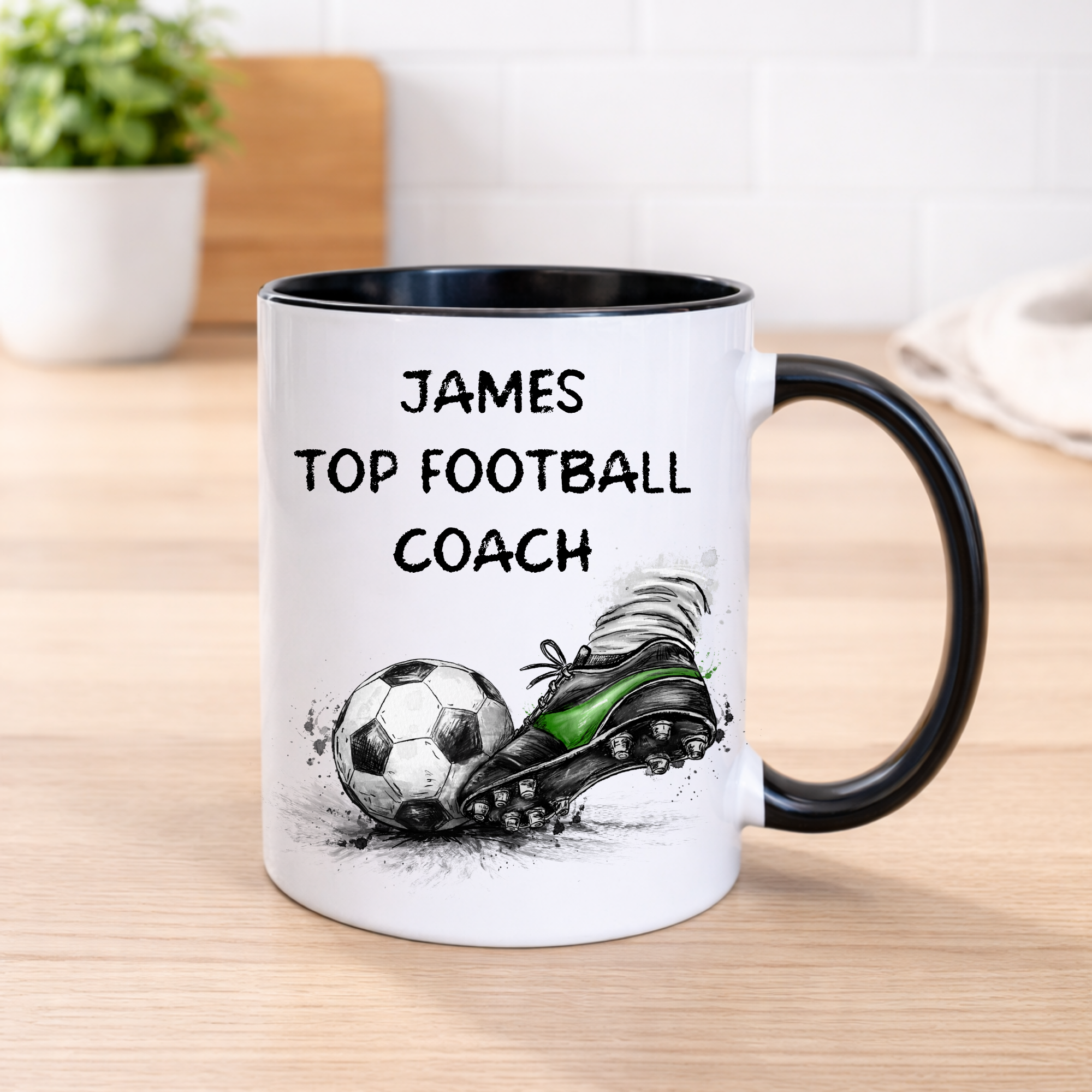 Personalised Football Boot Mug – Custom Name Football Gift