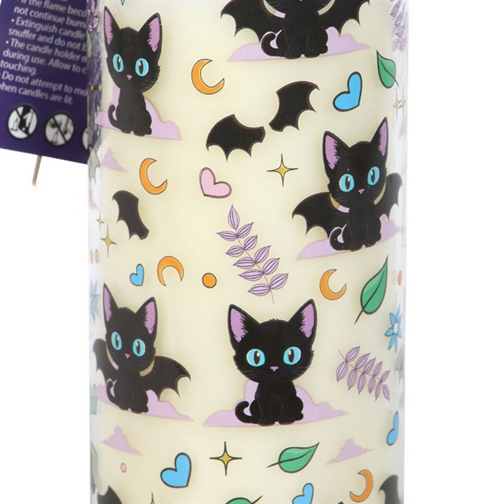 Cute and Creepy Cat Print Lavender Tube Candle