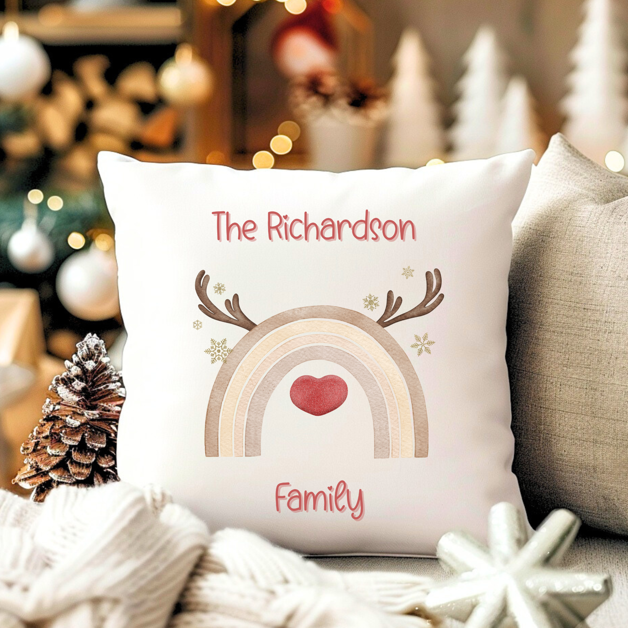🦌🌈 Reinbow Family Cushion - 40x40cm