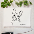 Line Art Dog Breed Glass Worktop Saver / Chopping Board – 20 x 28 cm