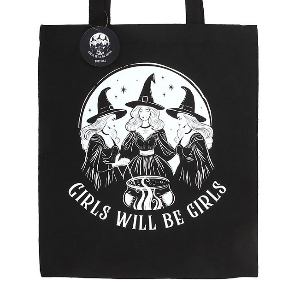 Girls Will Be Girls Witchy Polycotton Tote Bag
