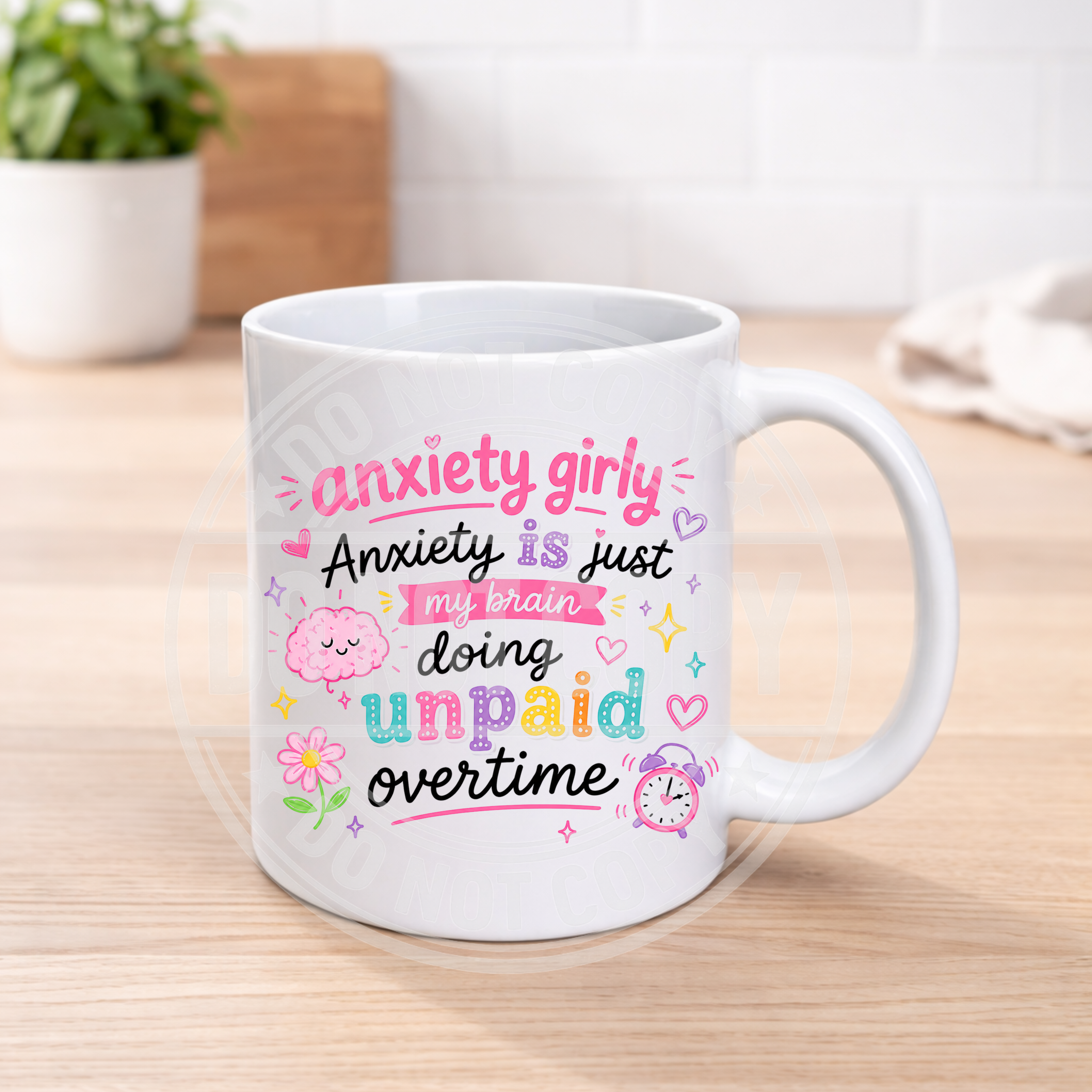 Funny Anxiety Mug – Colourful Humour Coffee Cup – Mental Health Gift – Sarcastic Funny Mug – 11oz Ceramic Mug