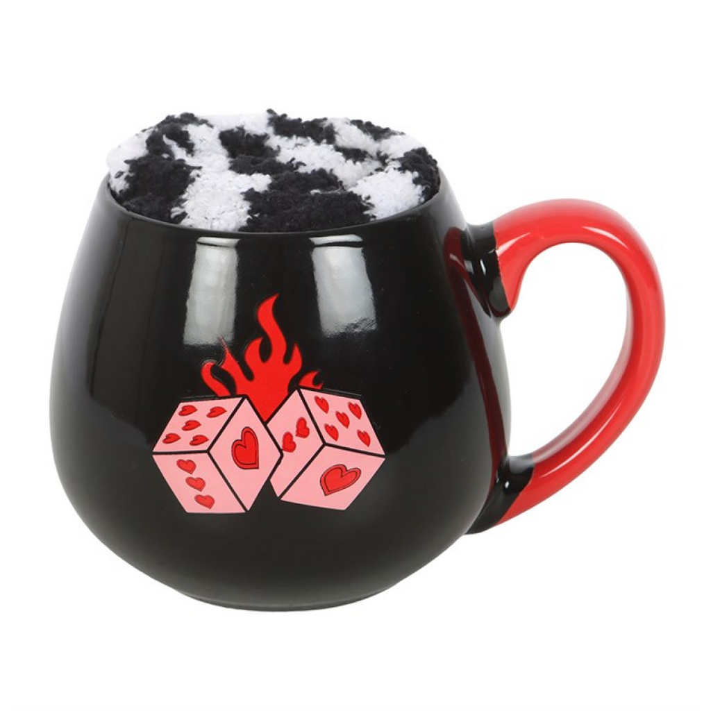 Black Dice Mug and Socks Set