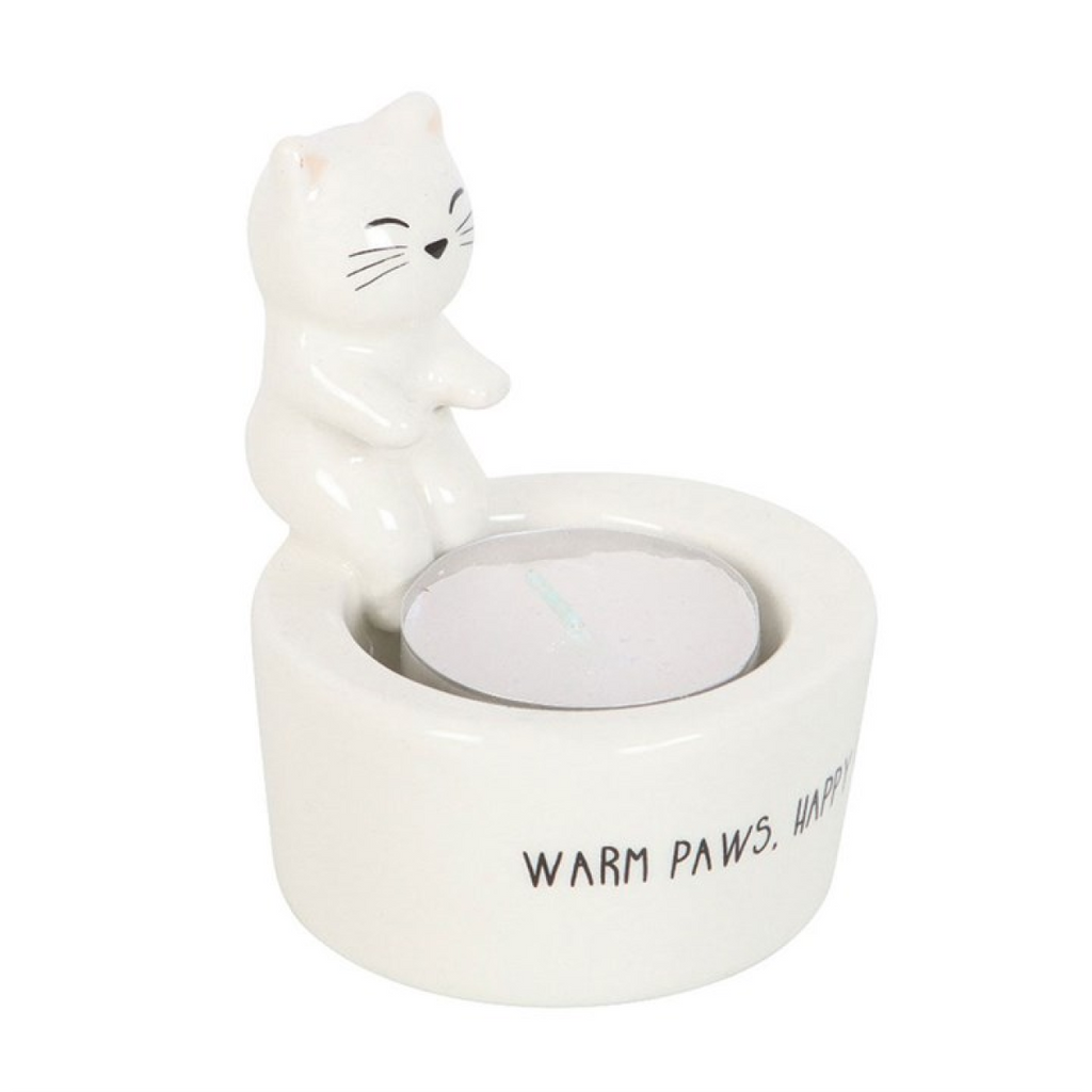 Warm Paws, Happy Heart Cat Tealight Holder