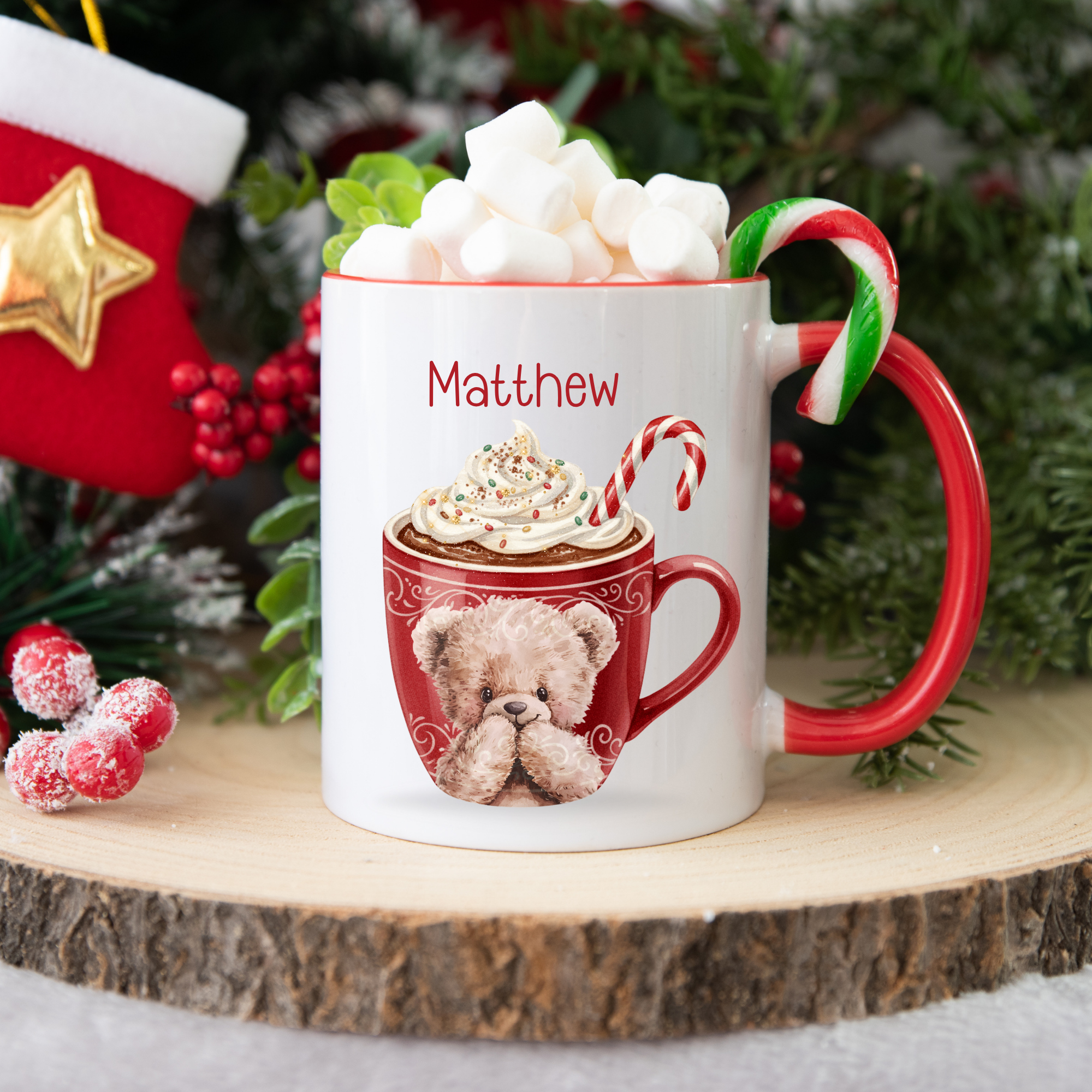 Personalised Teddy Hot Chocolate Mug