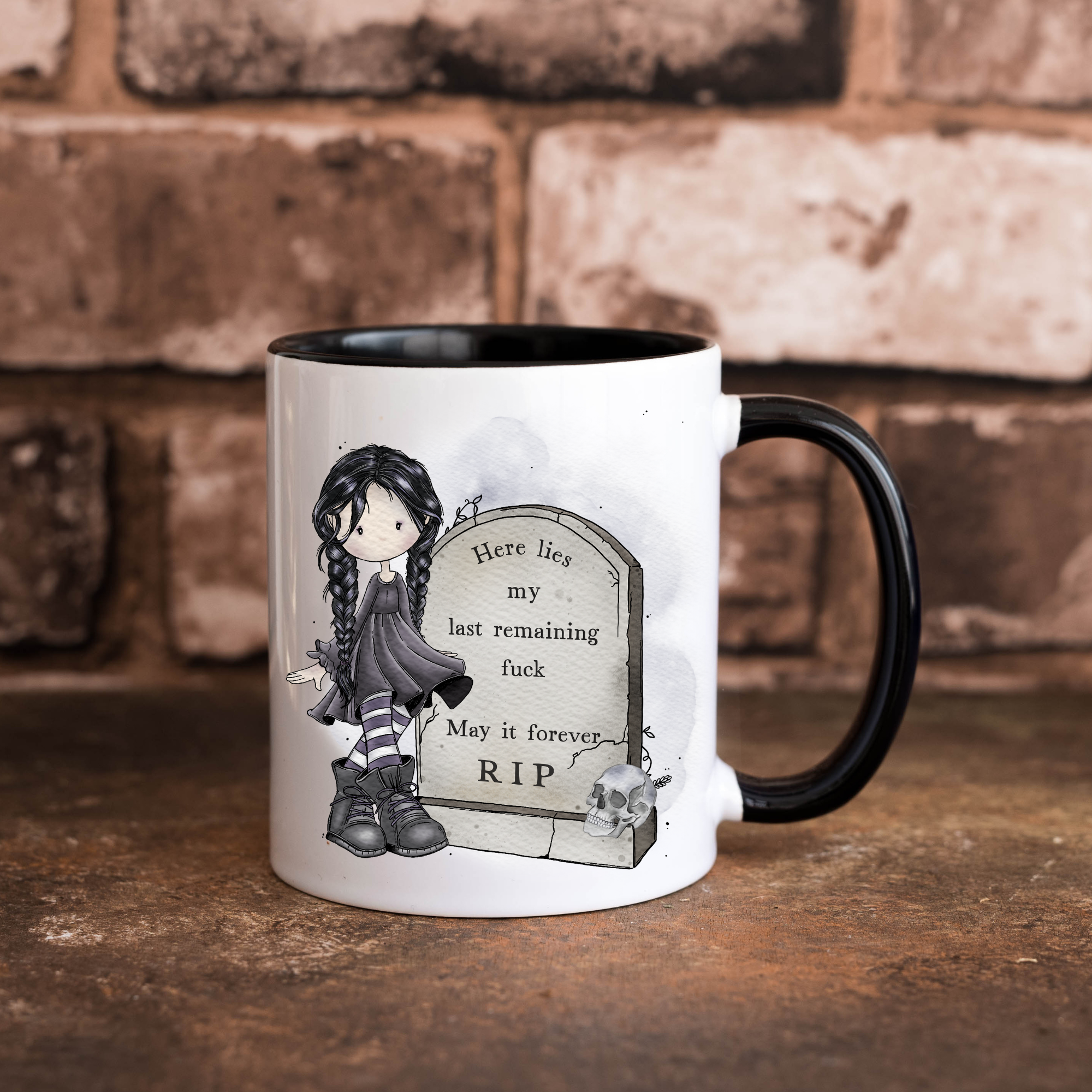 🖤 “Last Remaining Fk” Mug – 11oz Ceramic Goth Humour**