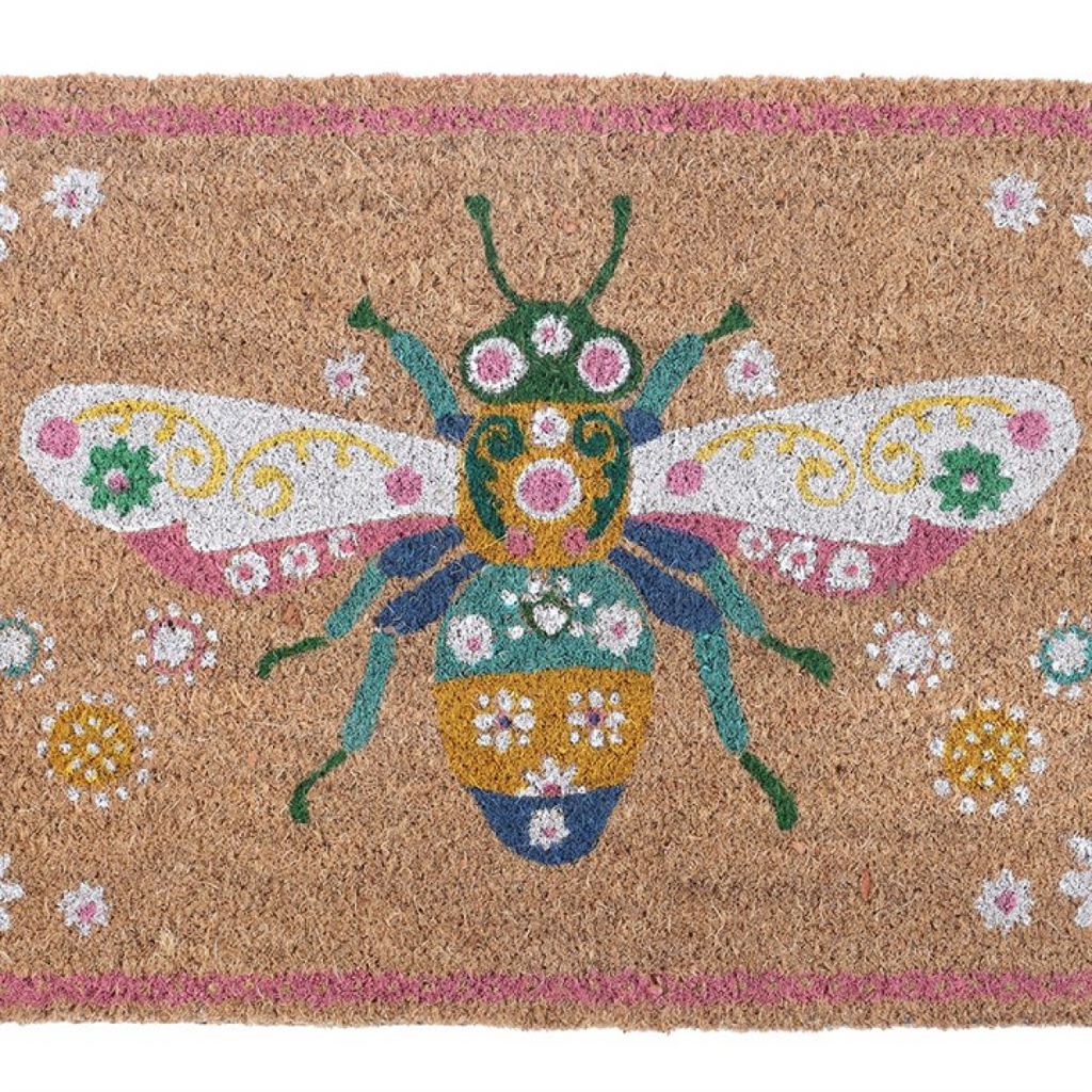 Natural Floral Bee Doormat
