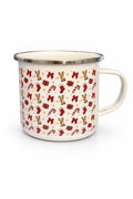 12oz Reindeer, Bows & Candy Cane Enamel Mug