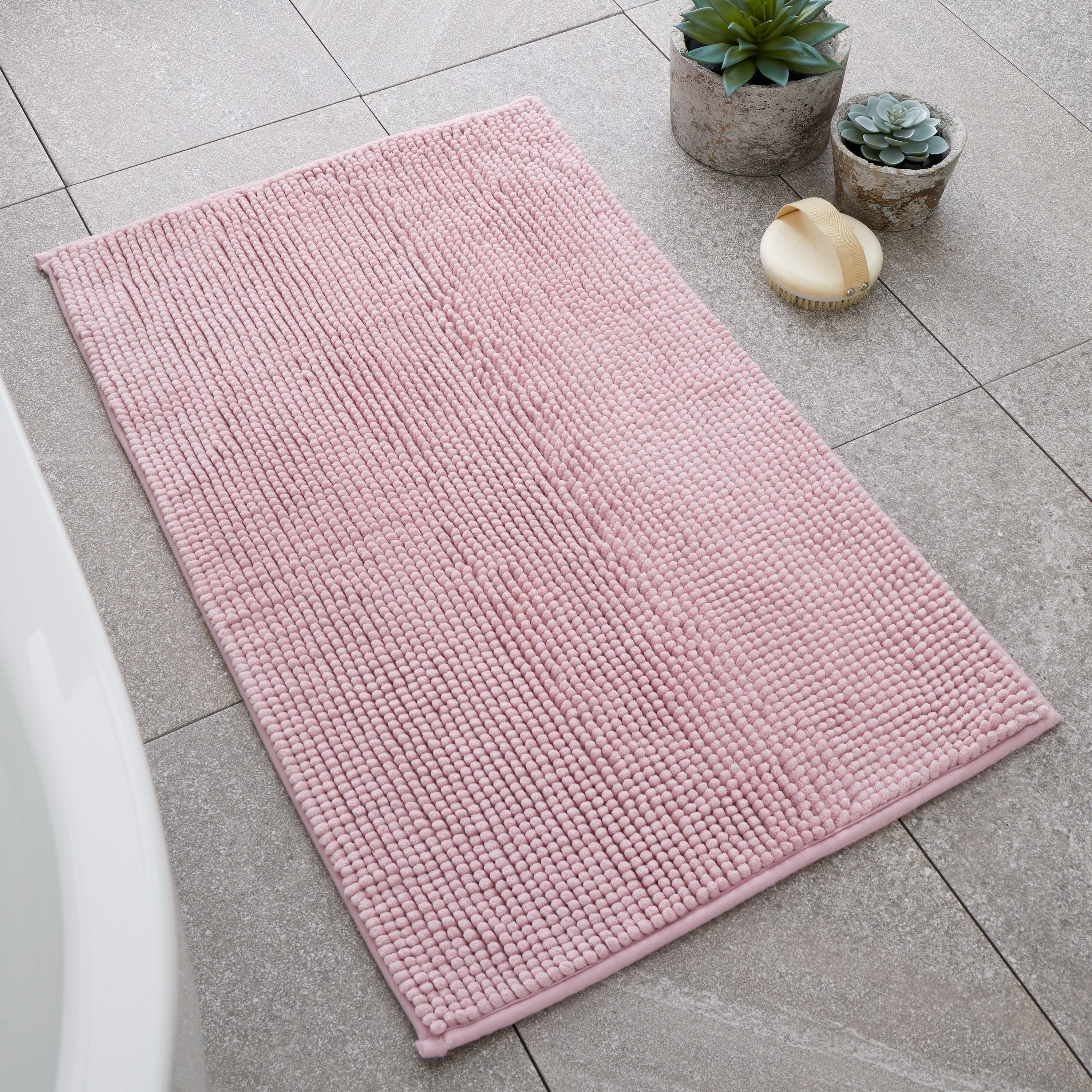 Bobble Textured Bath Mat Pink