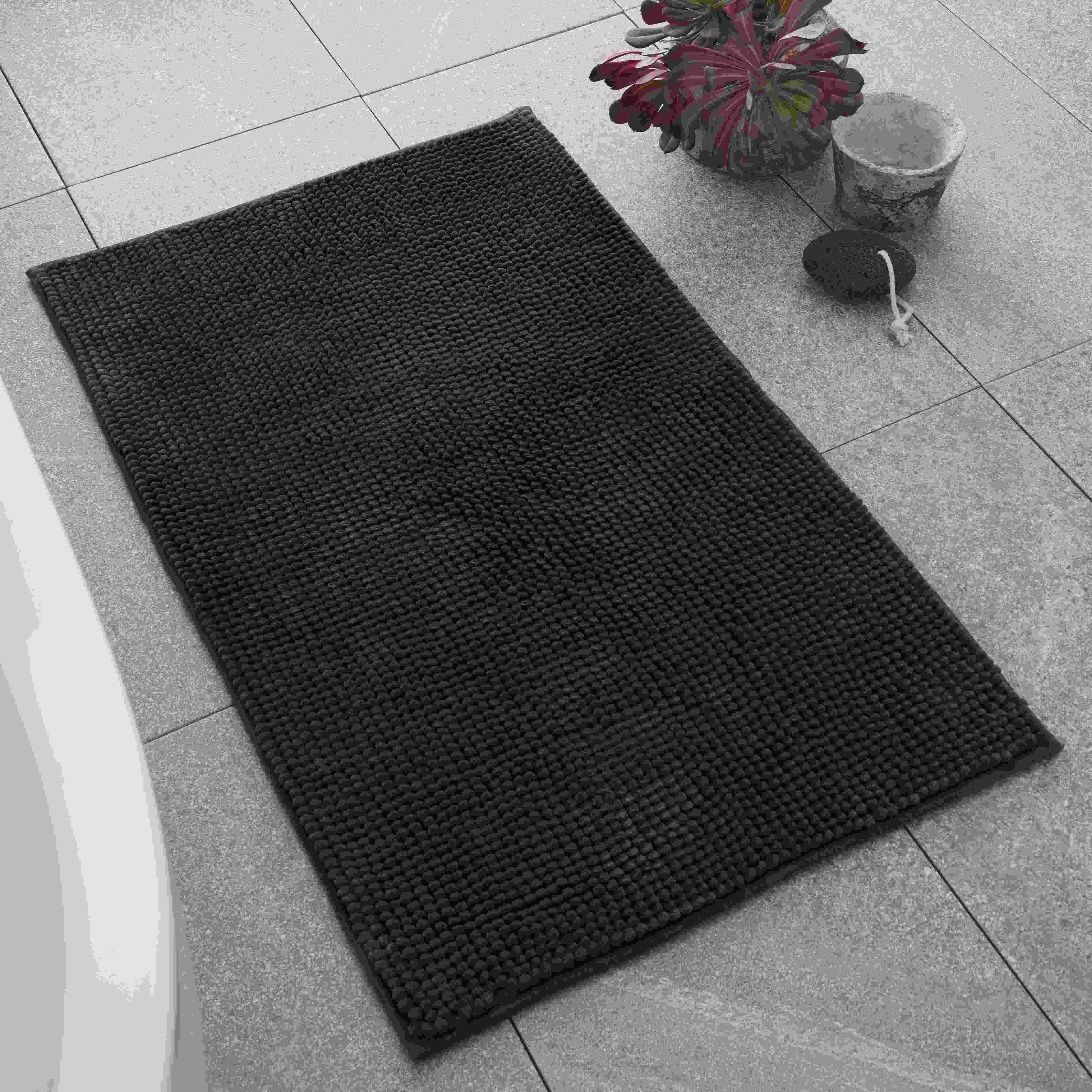 Bobble Textured Bath Mat Charcoal