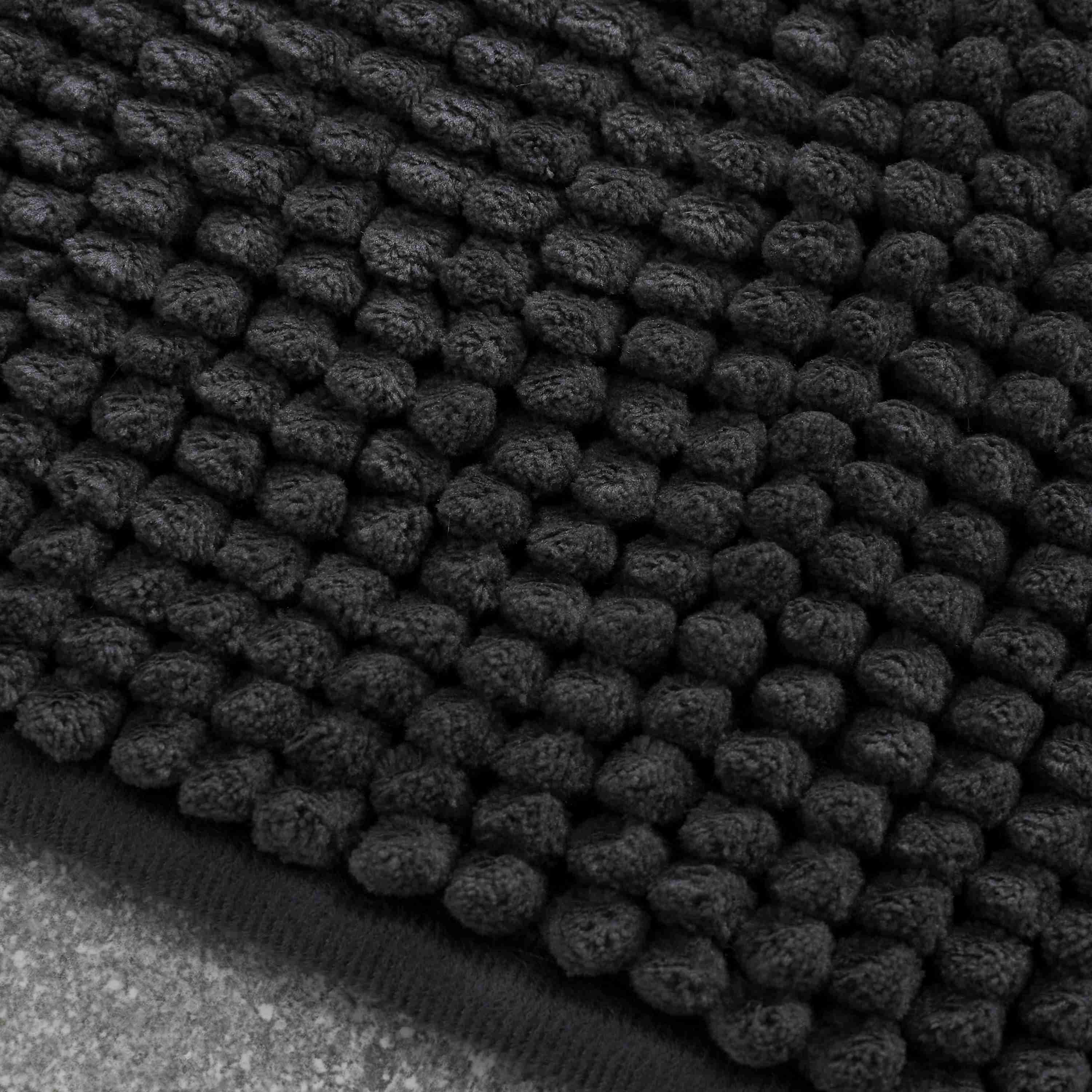 Bobble Textured Bath Mat Charcoal