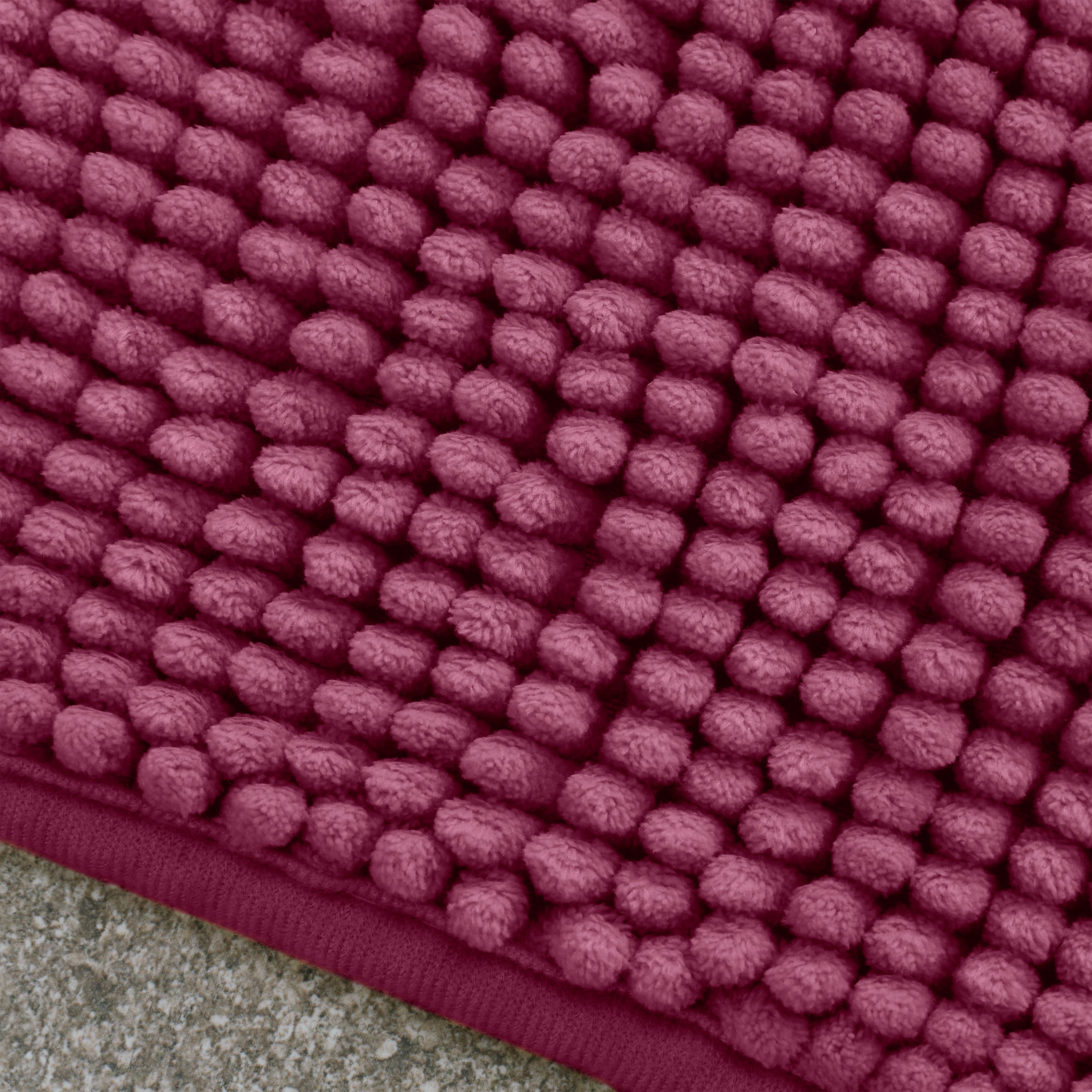 Bobble Textured Bath Mat Raspberry