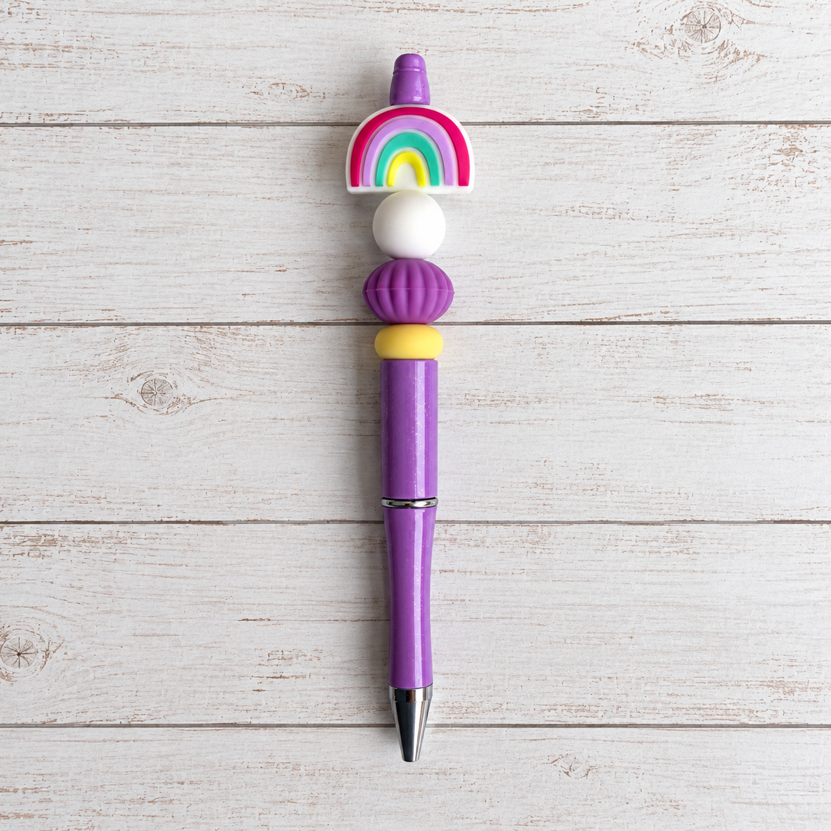 Rainbow Novelty Beaded Pen