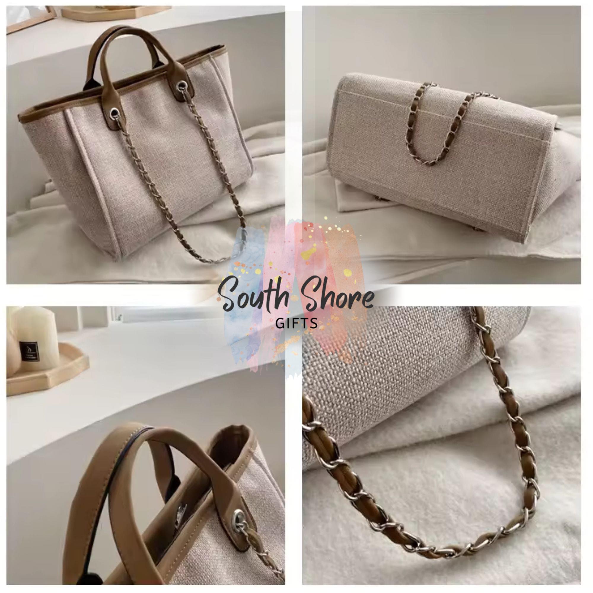 Personalised Beige Tote Bags - 2 Sizes