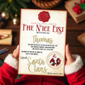 Personalised On The Nice List Certificate & Matching Envelope - Red/Gold Edition