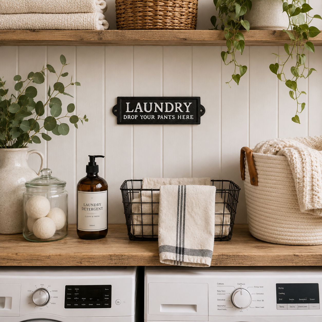 Laundry Drop Your Pants Here Cast Iron Sign – 21.8cm