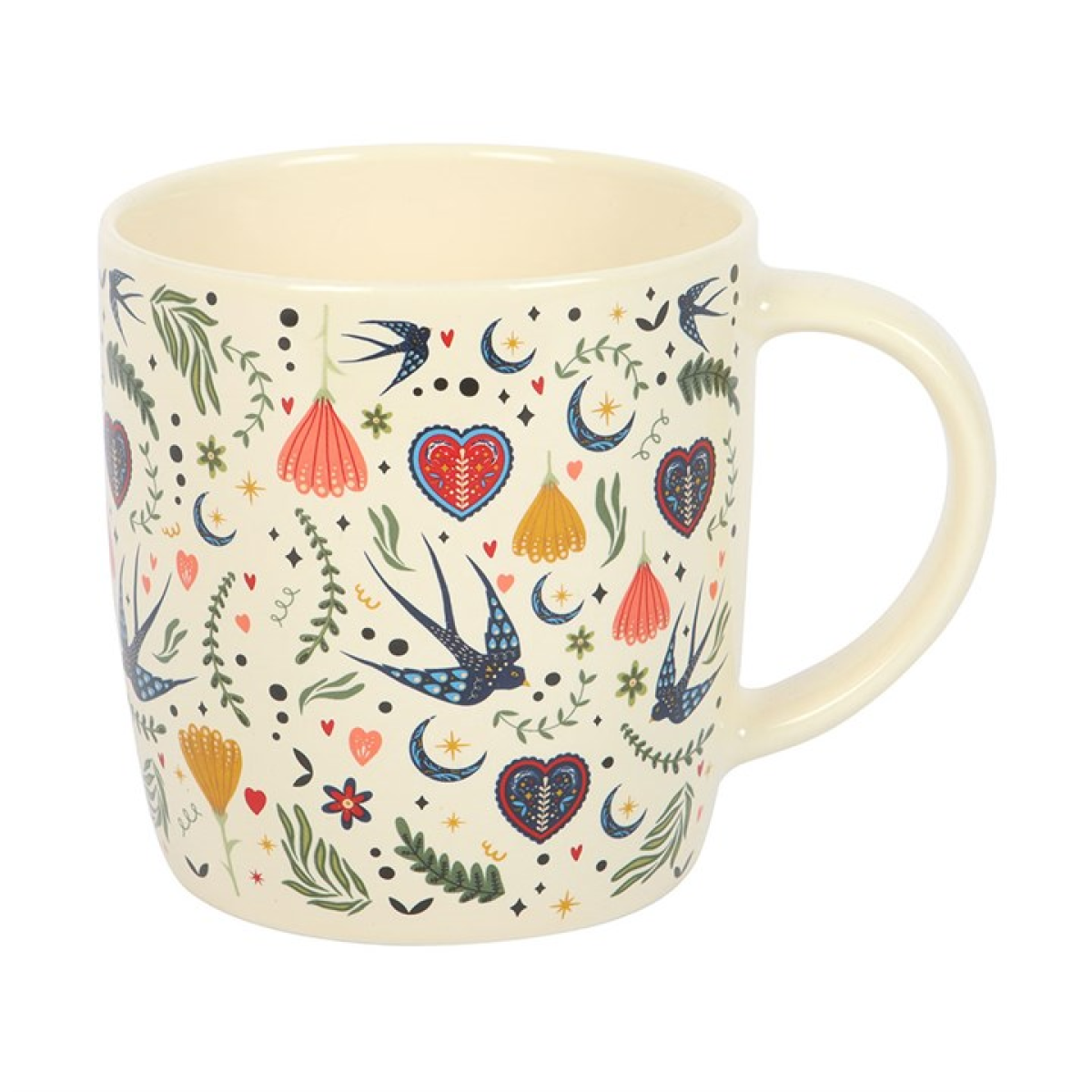 Cream Midnight Bloom Print Mug