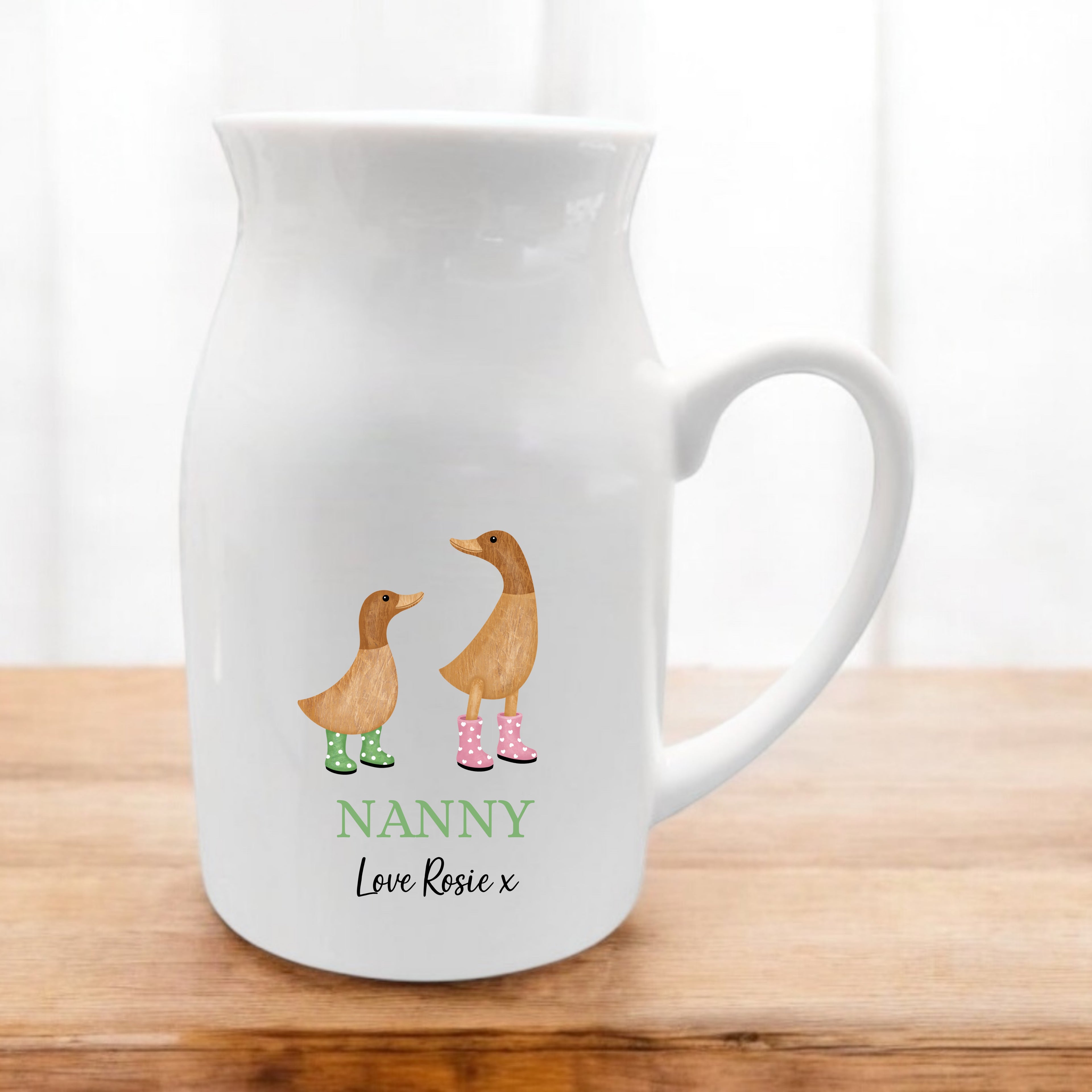 Personalised Duck Small Flower Jug