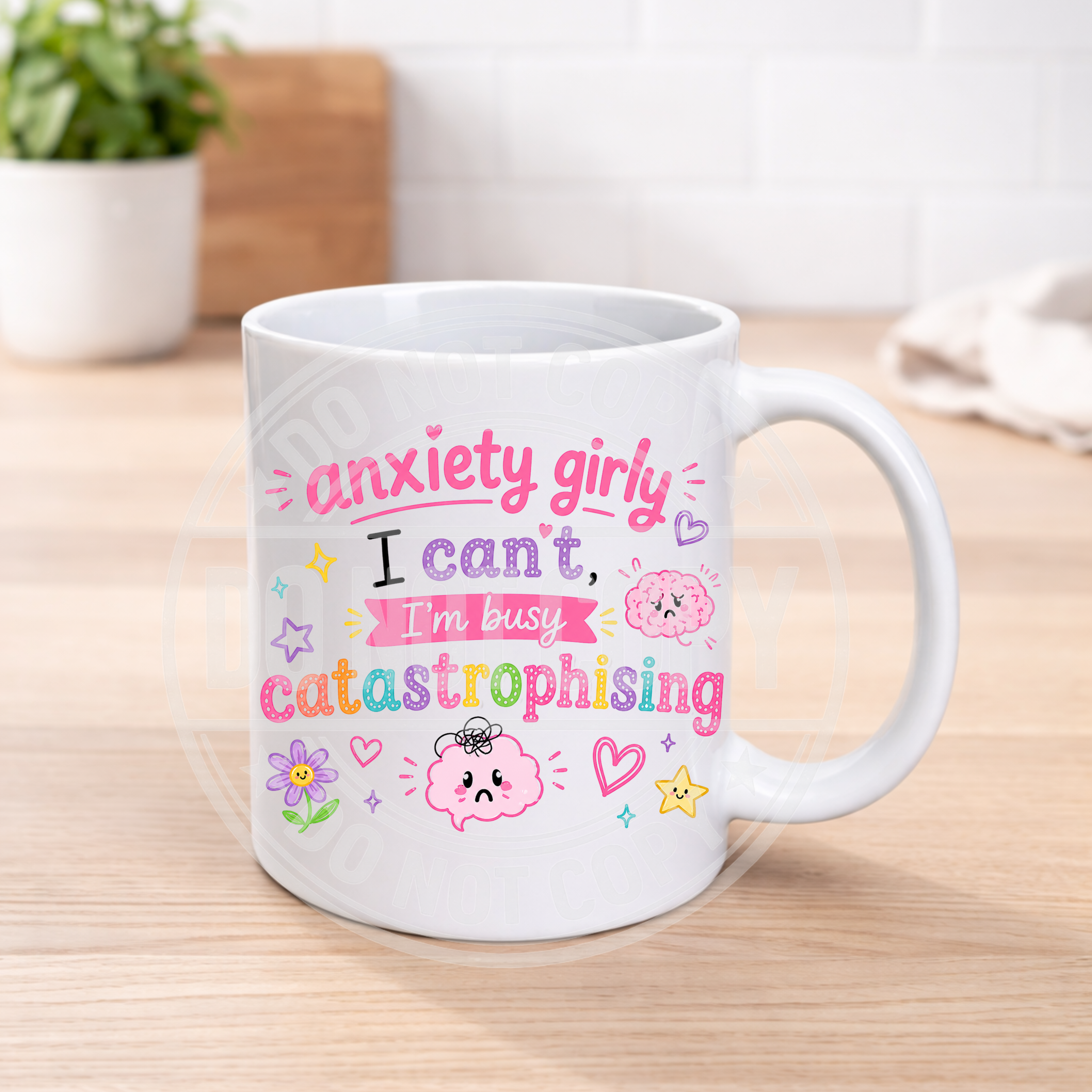 Funny Anxiety Mug – Colourful Humour Coffee Cup – Mental Health Gift – Sarcastic Funny Mug – 11oz Ceramic Mug