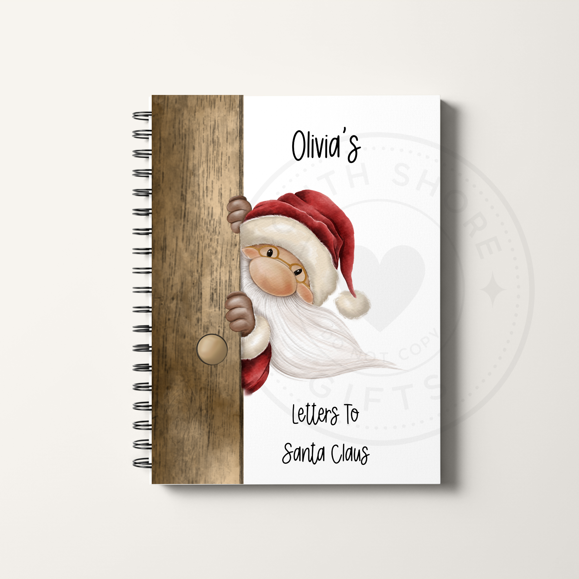 Peek-a-Boo Santa Personalised Notebook