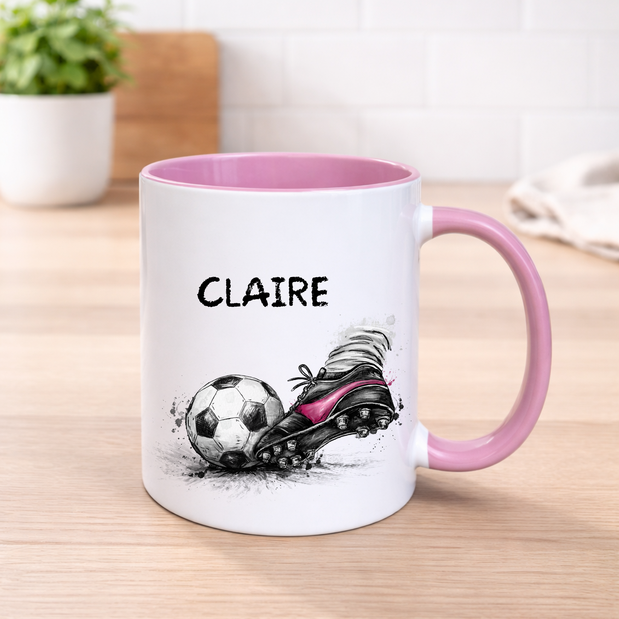 Personalised Football Boot Mug – Custom Name Football Gift