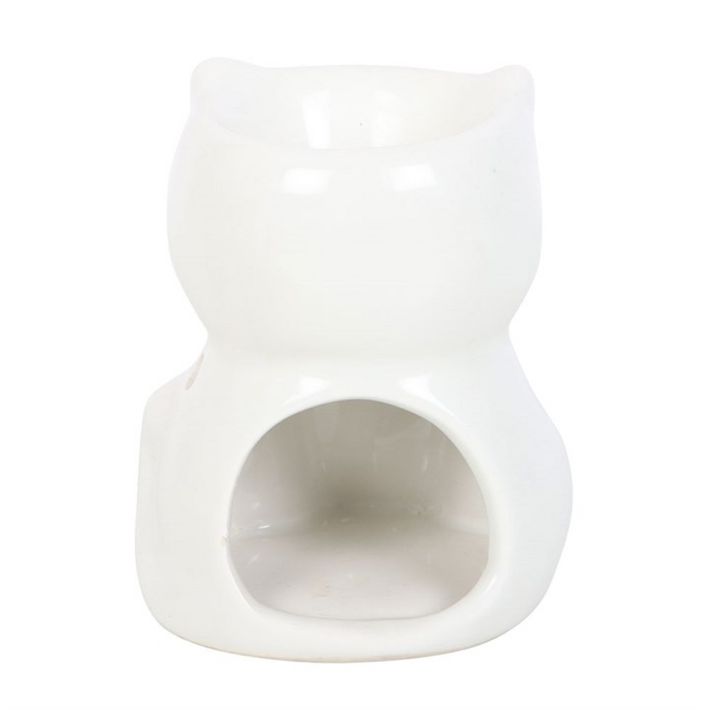 White Happy Cat Oil Burner