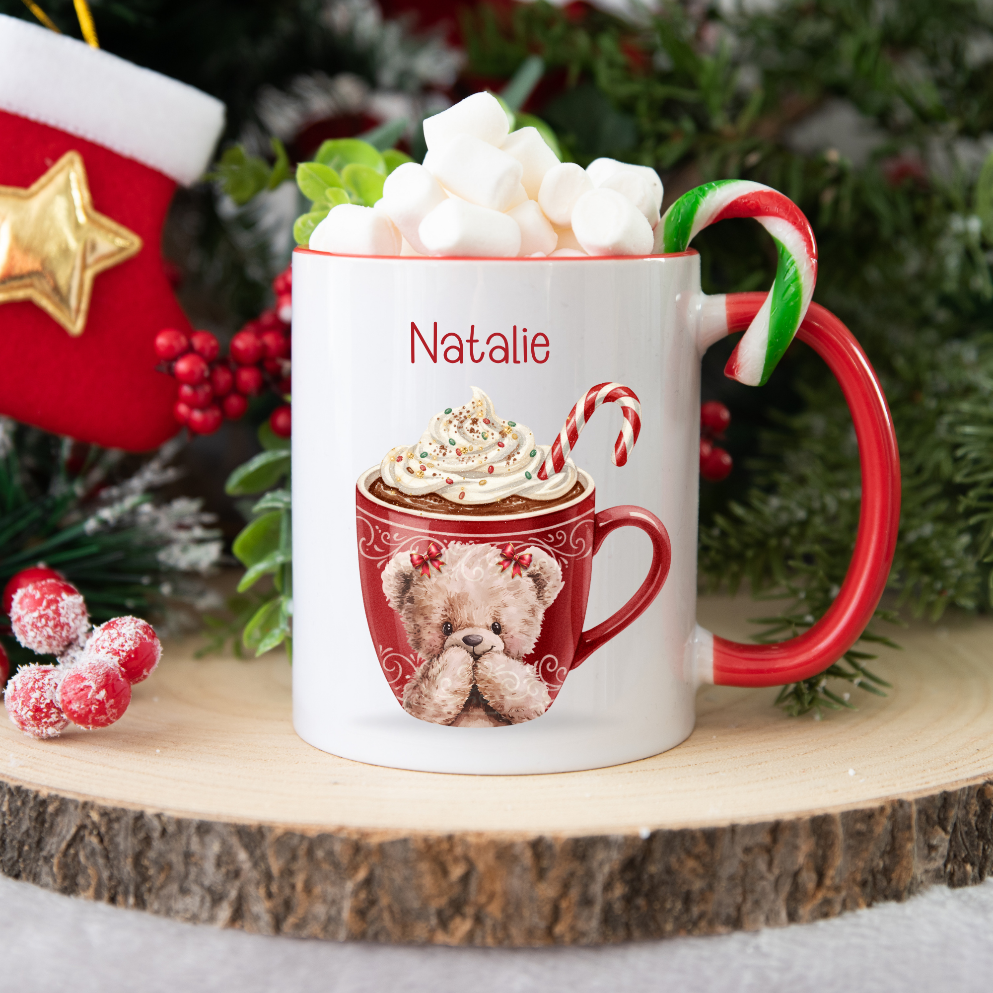 Personalised Teddy Hot Chocolate Mug