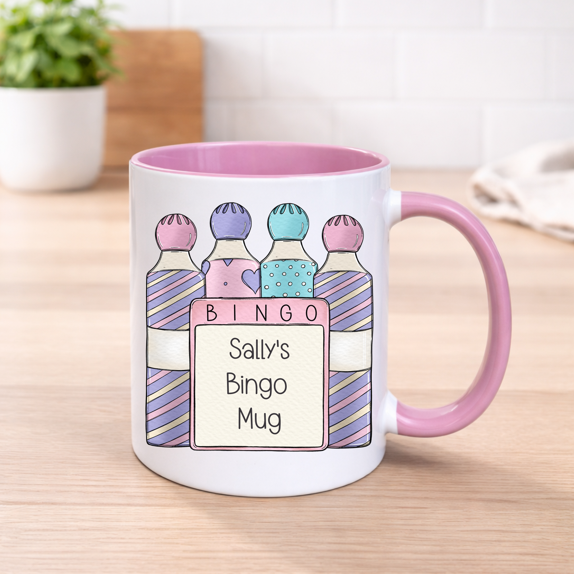 Personalised Bingo Mug - 11 oz Ceramic - 2 Colour Options
