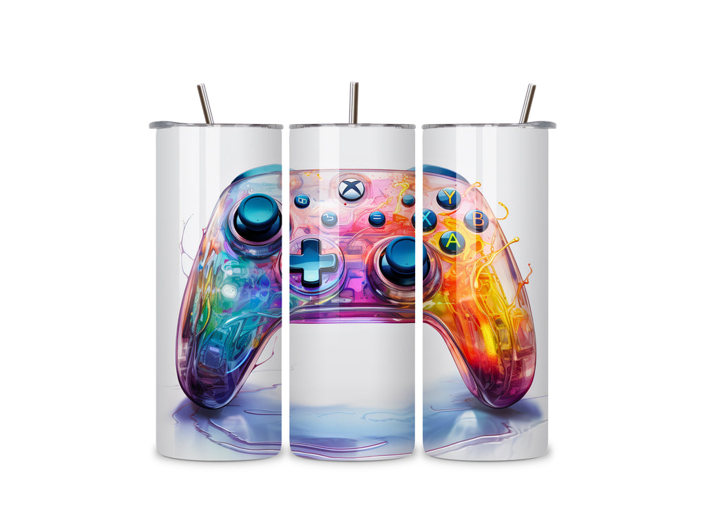 Colourful Gaming Controller 20oz Stainless Steel Skinny Tumbler