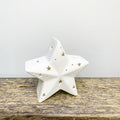 Ceramic LED Star Decoration – Warm White Light Up Christmas Ornament