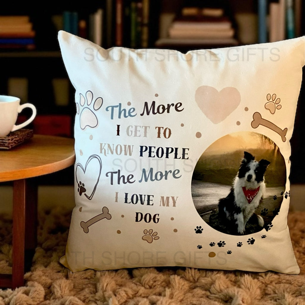Personalised I Love My Dog Photo Upload Cushion