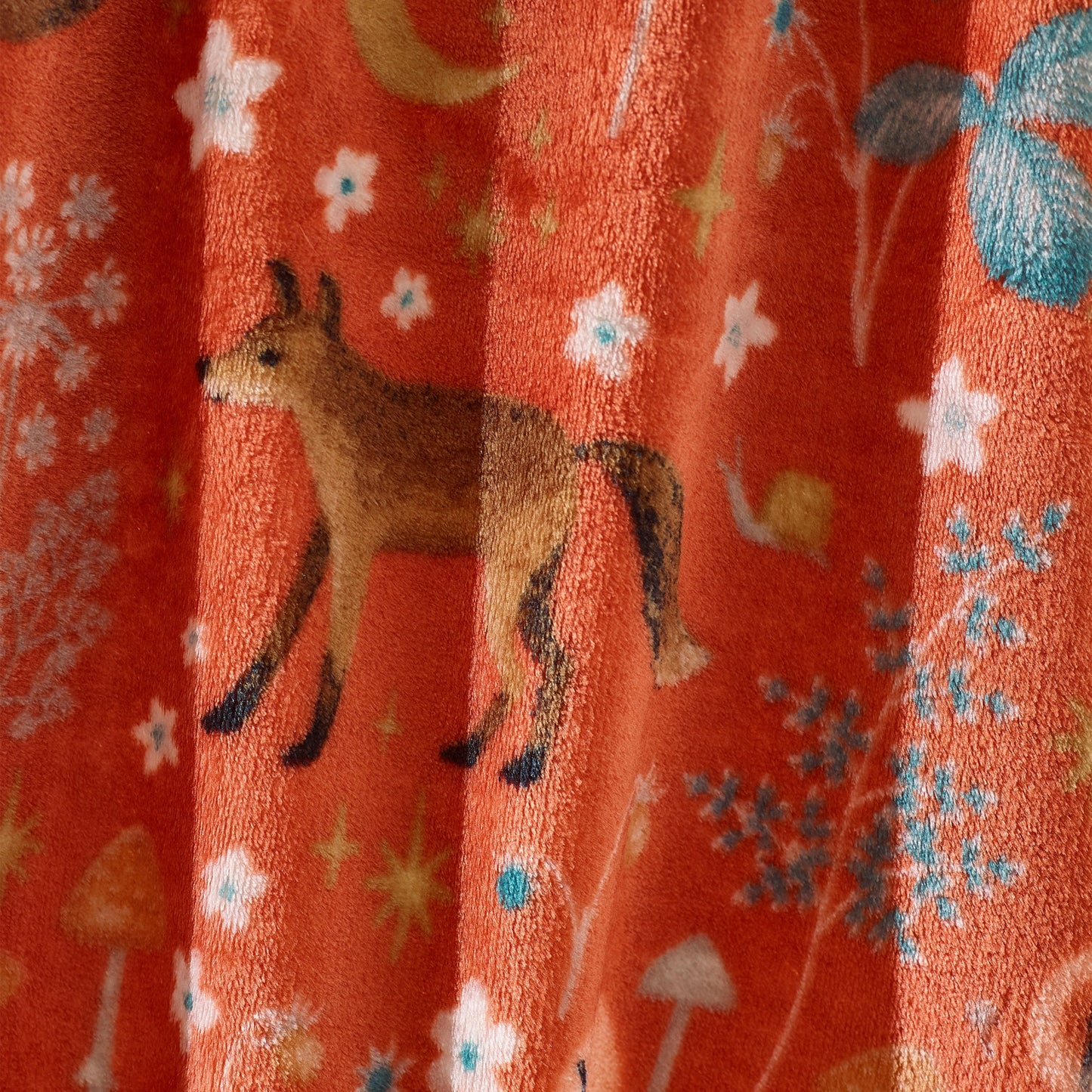 Burnt Orange Enchanted Twilight Animals Cosy Blanket Throw