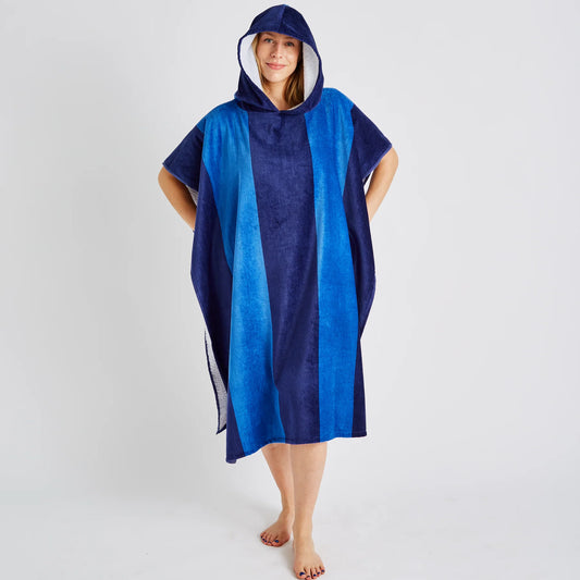 Stripe Hooded Towel Poncho
