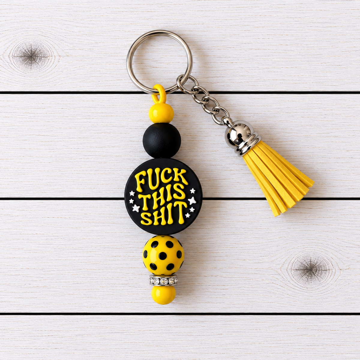 Sweary Novelty Beaded Keyring