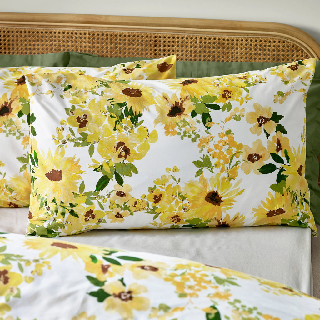 Sunflowers Reversible Duvet Cover Set in Yellow by Catherine Lansfield