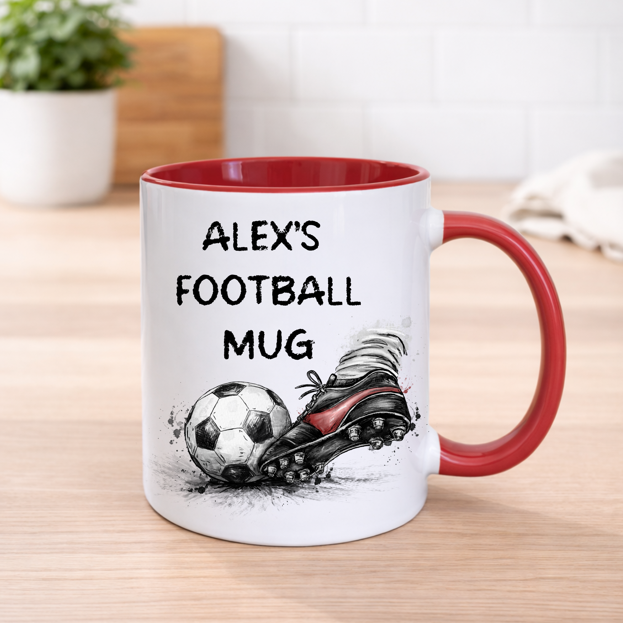 Personalised Football Boot Mug – Custom Name Football Gift