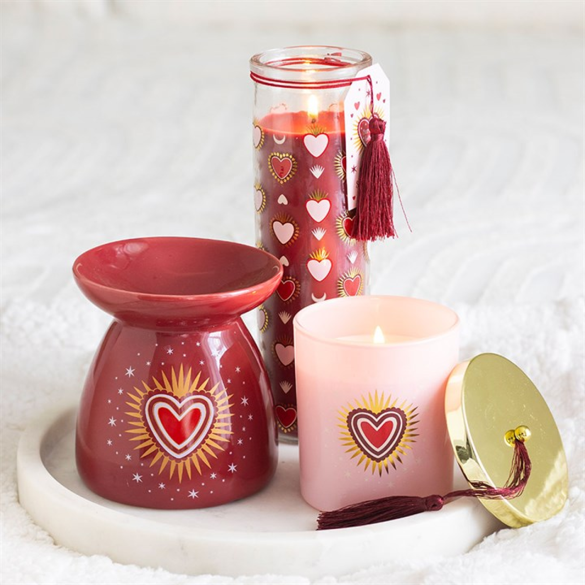 Sacred Heart Print Black Fig Tube Candle