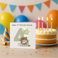 Lion Age Birthday Card - Kids Birthday Card - Personalised - Custom Number Birthday Card