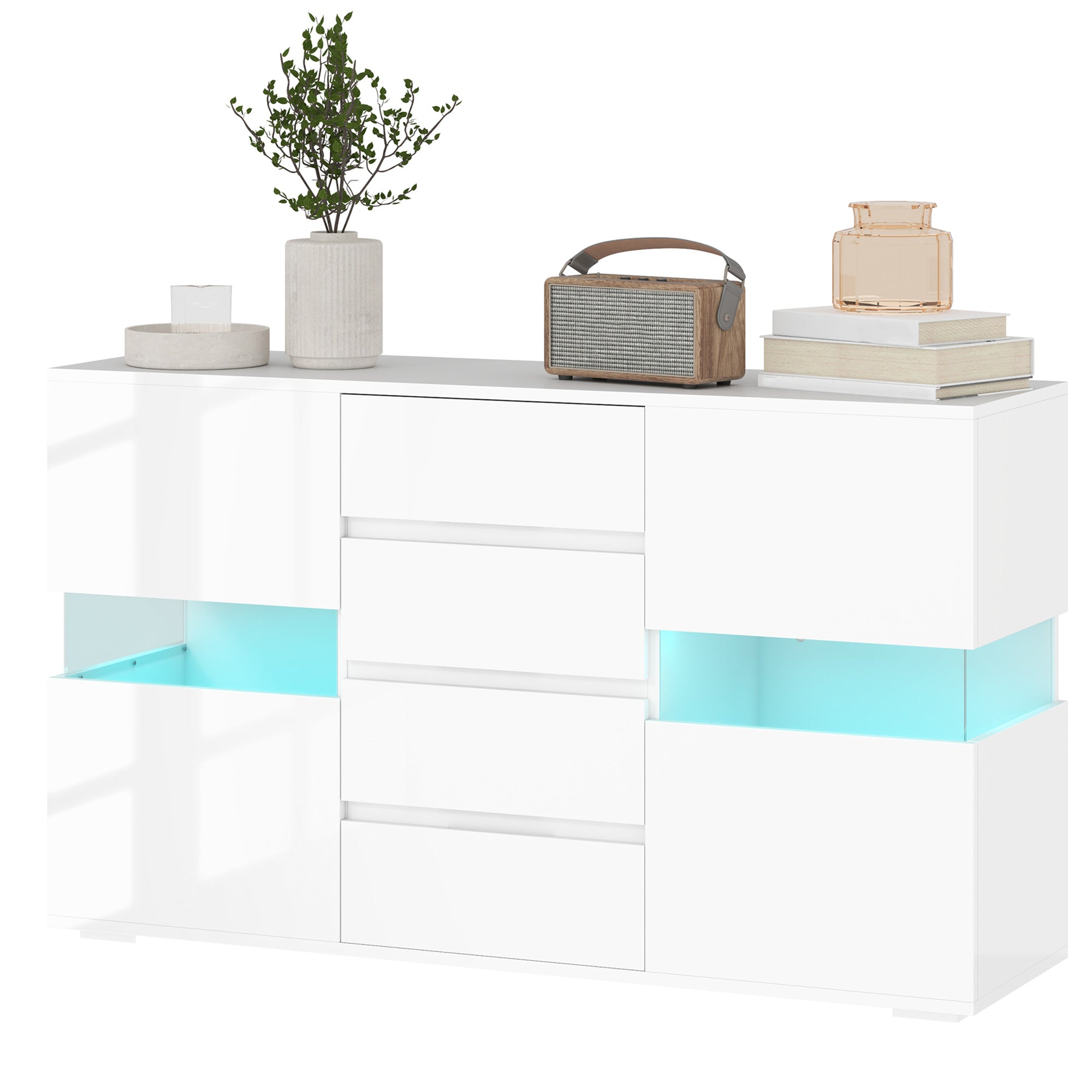LED Light Sideboard - High Gloss White