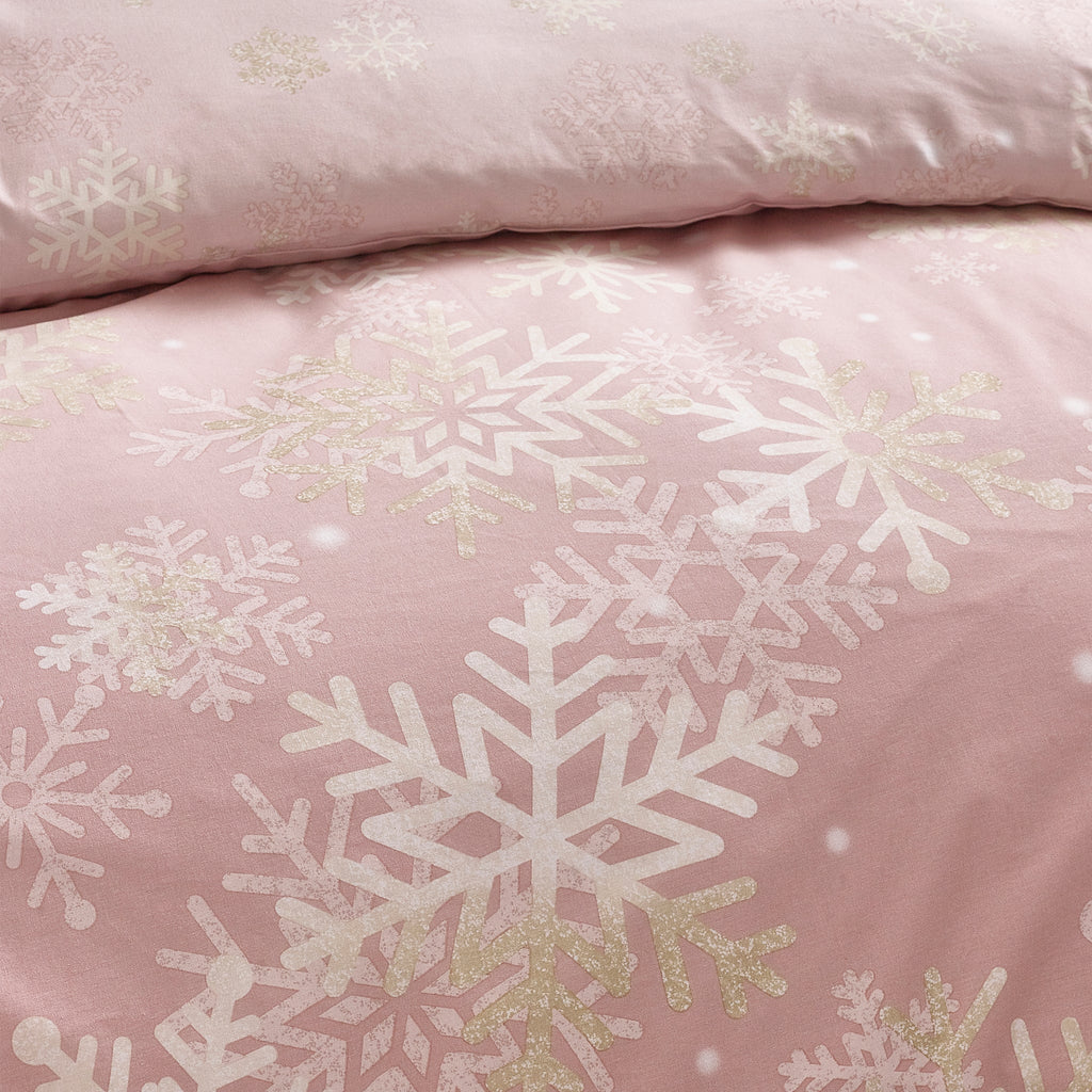 Baby It's Cold Outside Reversible Duvet Cover Set in Pink by Catherine Lansfield